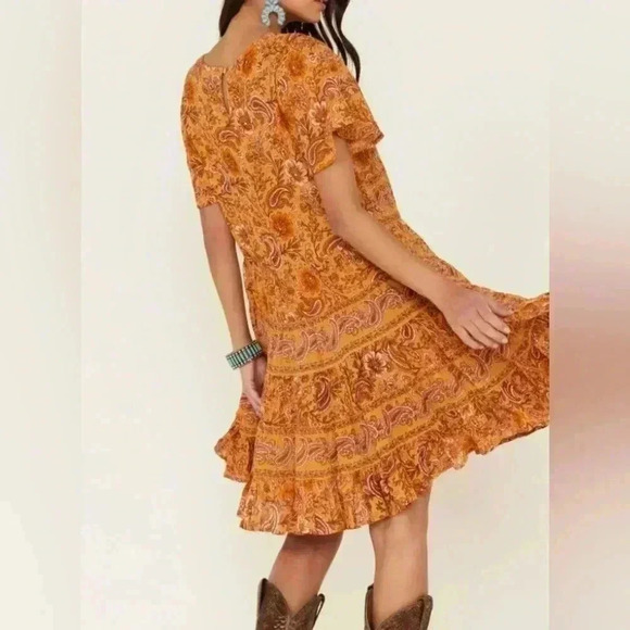 Patrons of Peace NWT Toluca Tiered Orange Paisley Peasant Toluca M - Picture 7 of 11